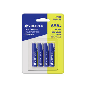 Blíster con 4 pilas recargables AAA uso general, 600 mAh - Imagen 5