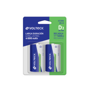 Blíster con 2 pilas recargables D larga duración, 4000 mAh - Imagen 3