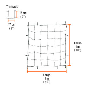 Red de carga de 1 m x 1 m para porta equipaje, TRUPER - Imagen 5