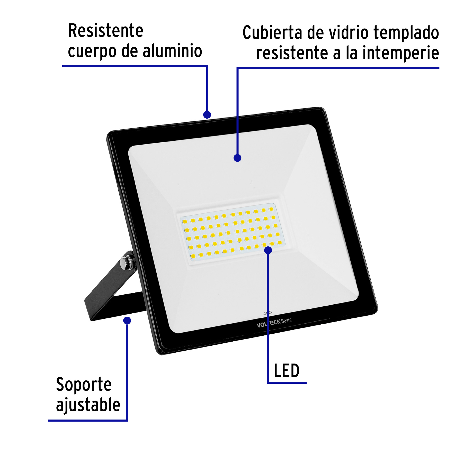 Reflector LED para exteriores 50W 6500K, VOLTECK BASIC - Imagen 3