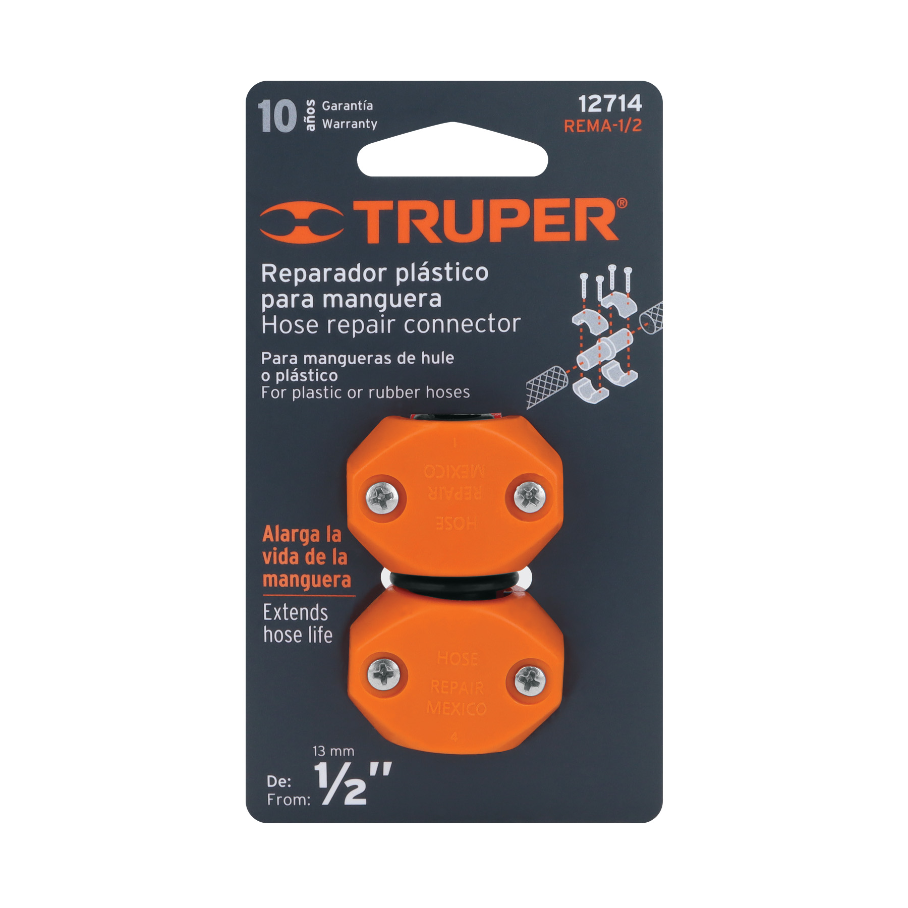 Reparador 1/2' de ABS para manguera, TRUPER - Imagen 4
