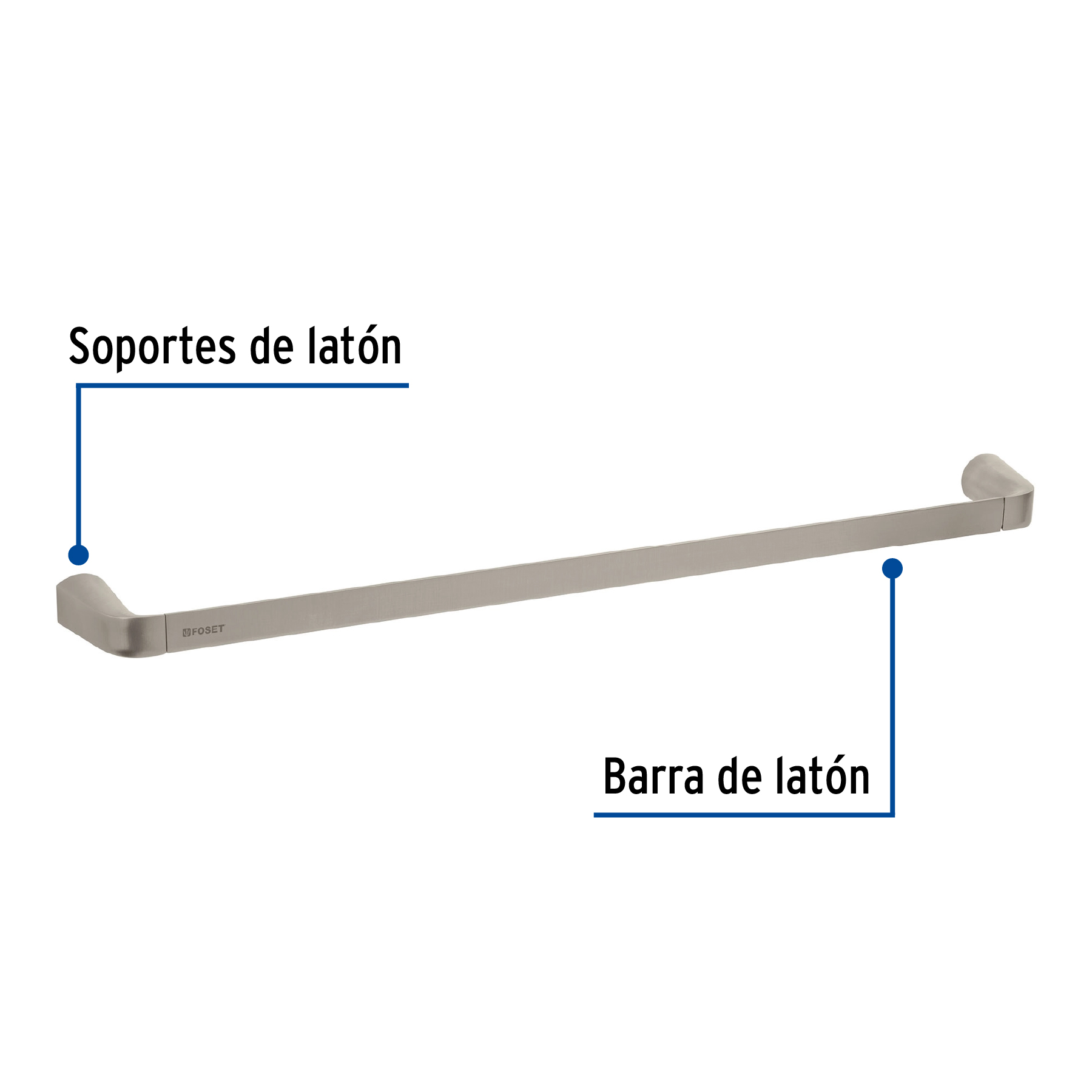Toallero de barra de latón acabado satín, FOSET RIVIERA - Imagen 3