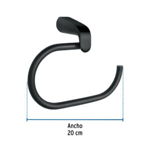 Toallero argolla, negro, FOSET RIVIERA - Imagen 3