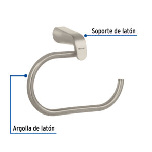 Toallero argolla de latón en acabado satín, FOSET RIVIERA - Imagen 3