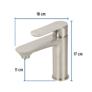 Monomando corto para lavabo, satín, FOSET RIVIERA - Imagen 3