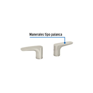 Juego manerales palanca para mezcladora, satín, RIVIERA - Imagen 3