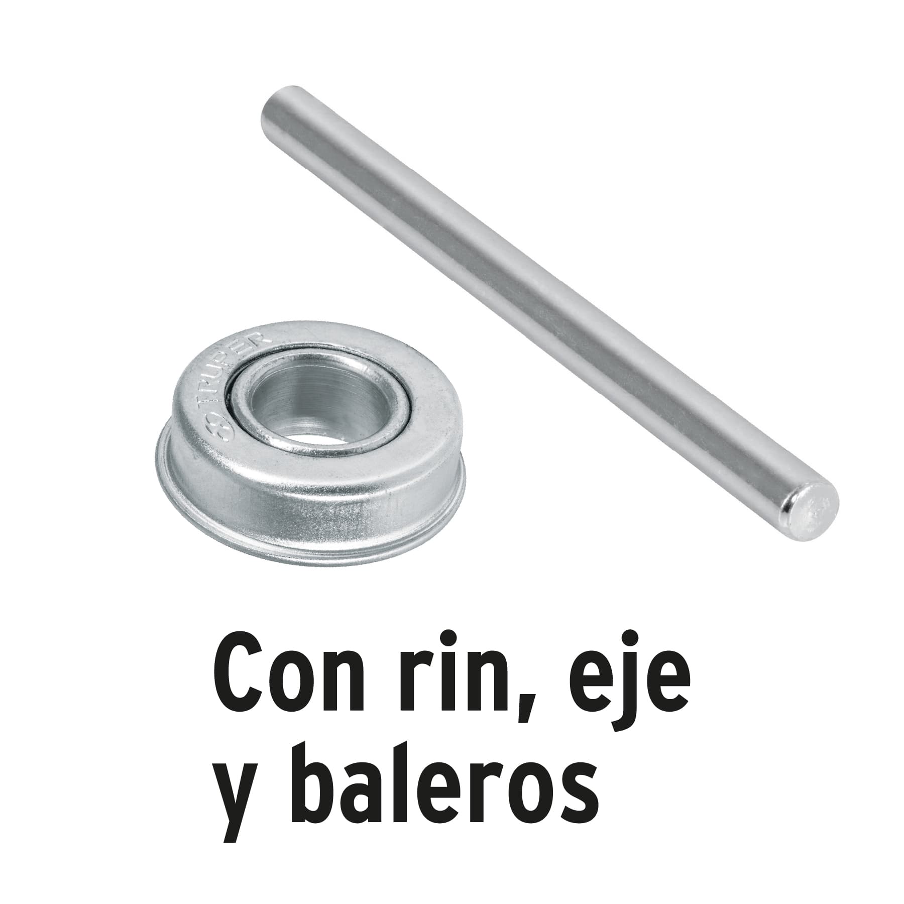 Llanta completa neumática 14', incluye eje y baleros, PRETUL - Imagen 4