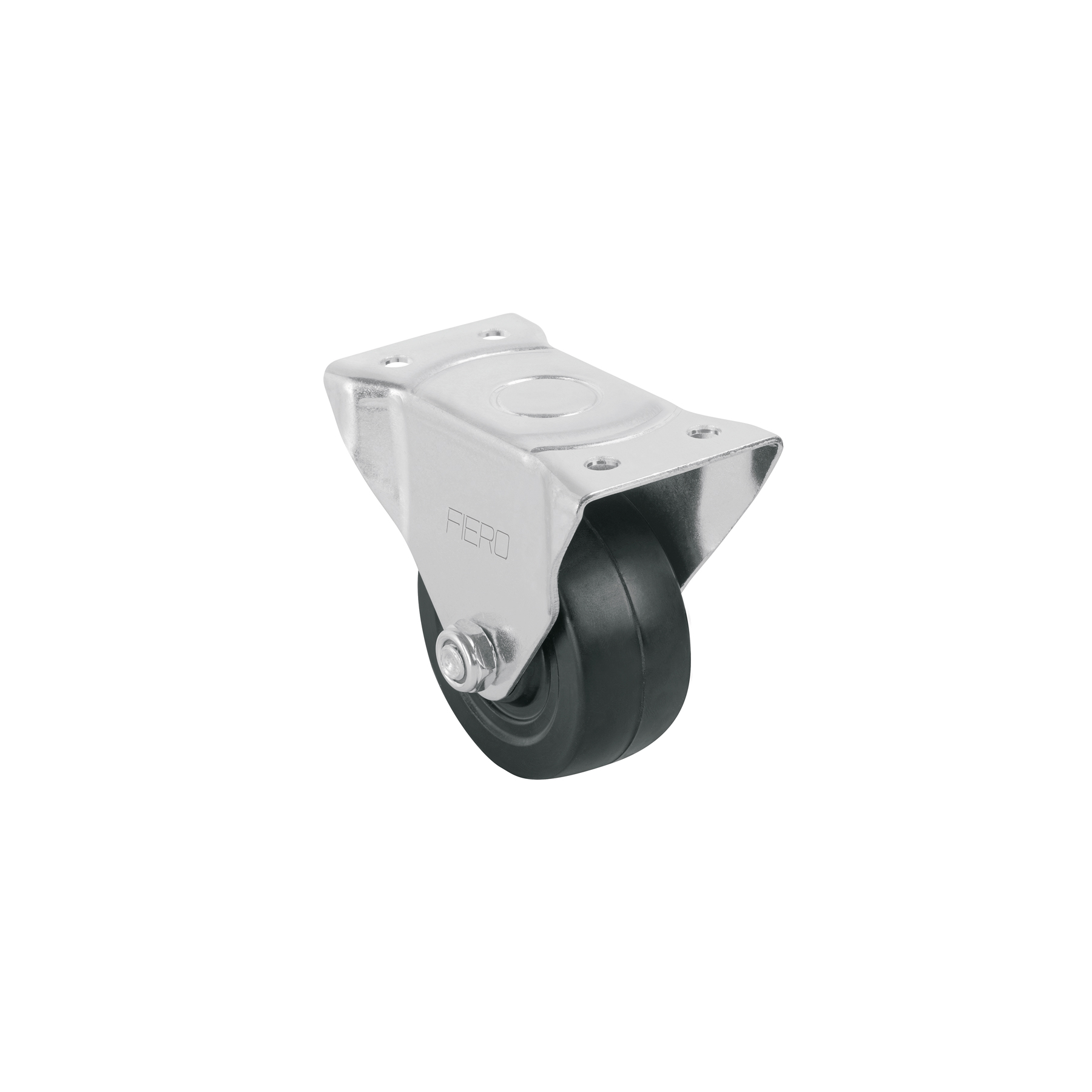 Rodaja hule 3', placa fija con buje, carga 50 kg, FIERO - Imagen 2