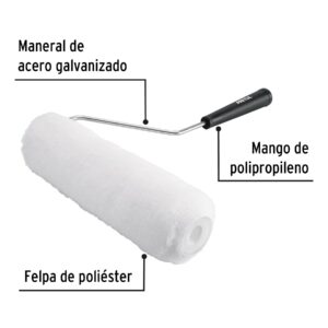 Rodillo para pintar 9x5/8' superficies poco rugosas, PRETUL - Imagen 3