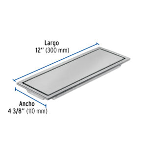 Resumidero rectangular 30x11cm reversible, inox, FOSET AQUA - Imagen 4