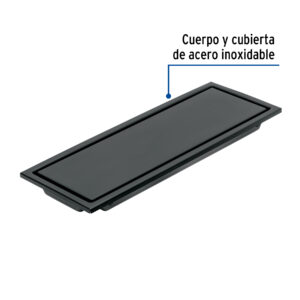 Resumidero rectangular 30x11cm reversible, negro, FOSET AQUA - Imagen 3