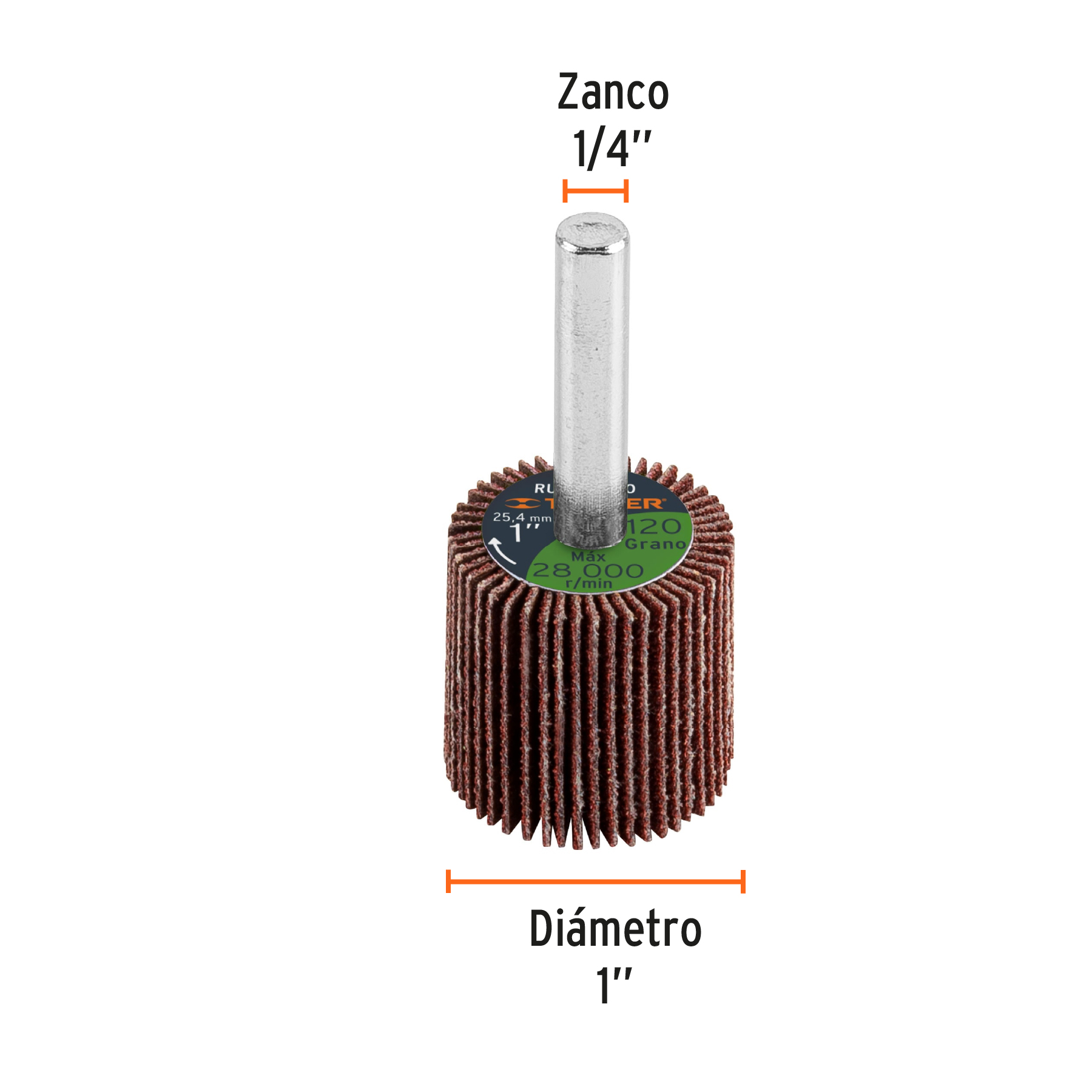 Rueda flap de 1', grano 120, TRUPER - Imagen 3
