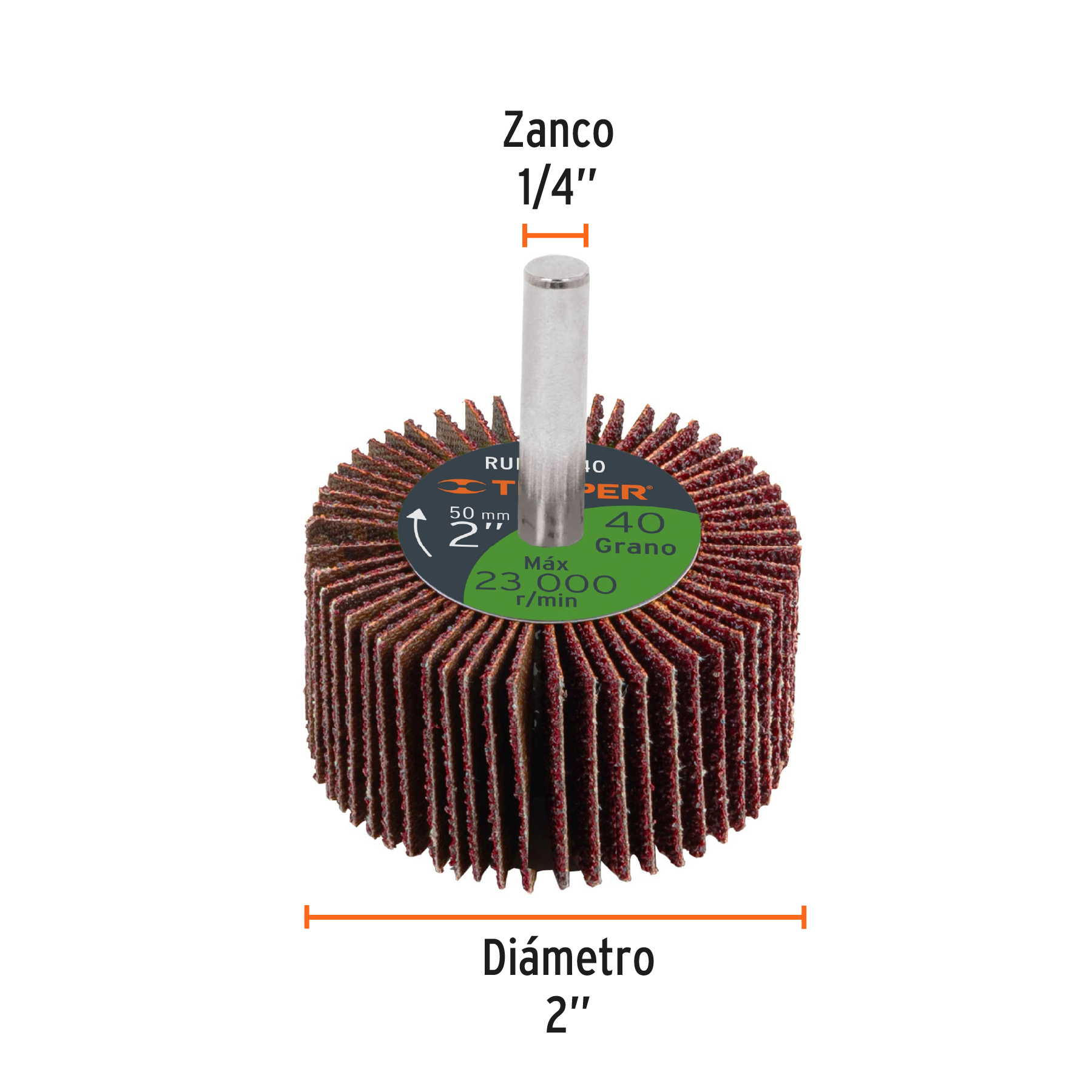 Rueda flap de 2', grano 40, TRUPER - Imagen 3
