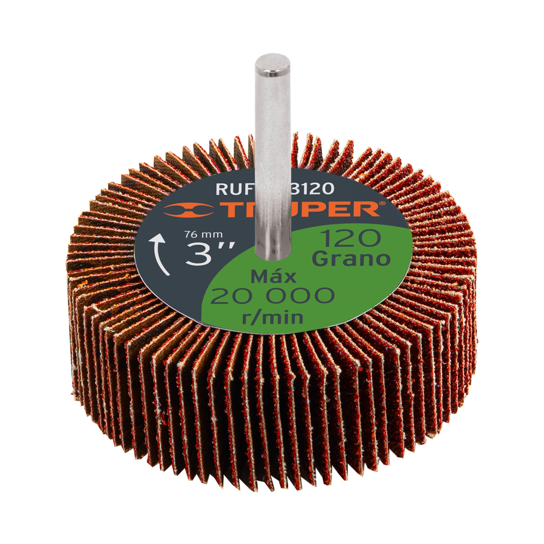 Rueda flap de 3', grano 120, TRUPER - Imagen 2