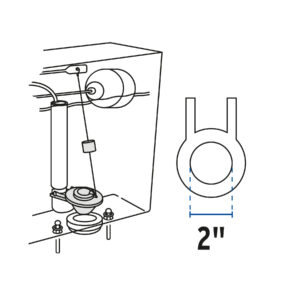 Sapo 2' para WC, PVC azul, cadena plástica, FOSET BASIC - Imagen 4