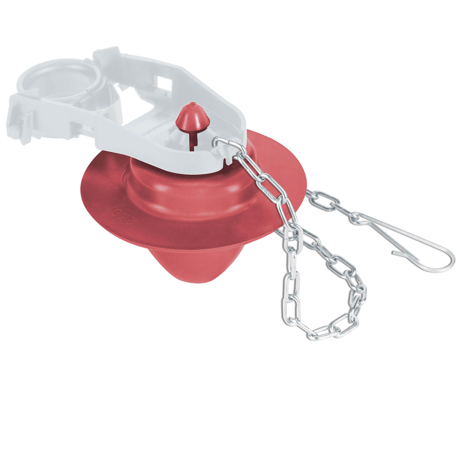 Sapo 2' para WC, silicona rígida, cadena inoxidable, FOSET - Imagen 2
