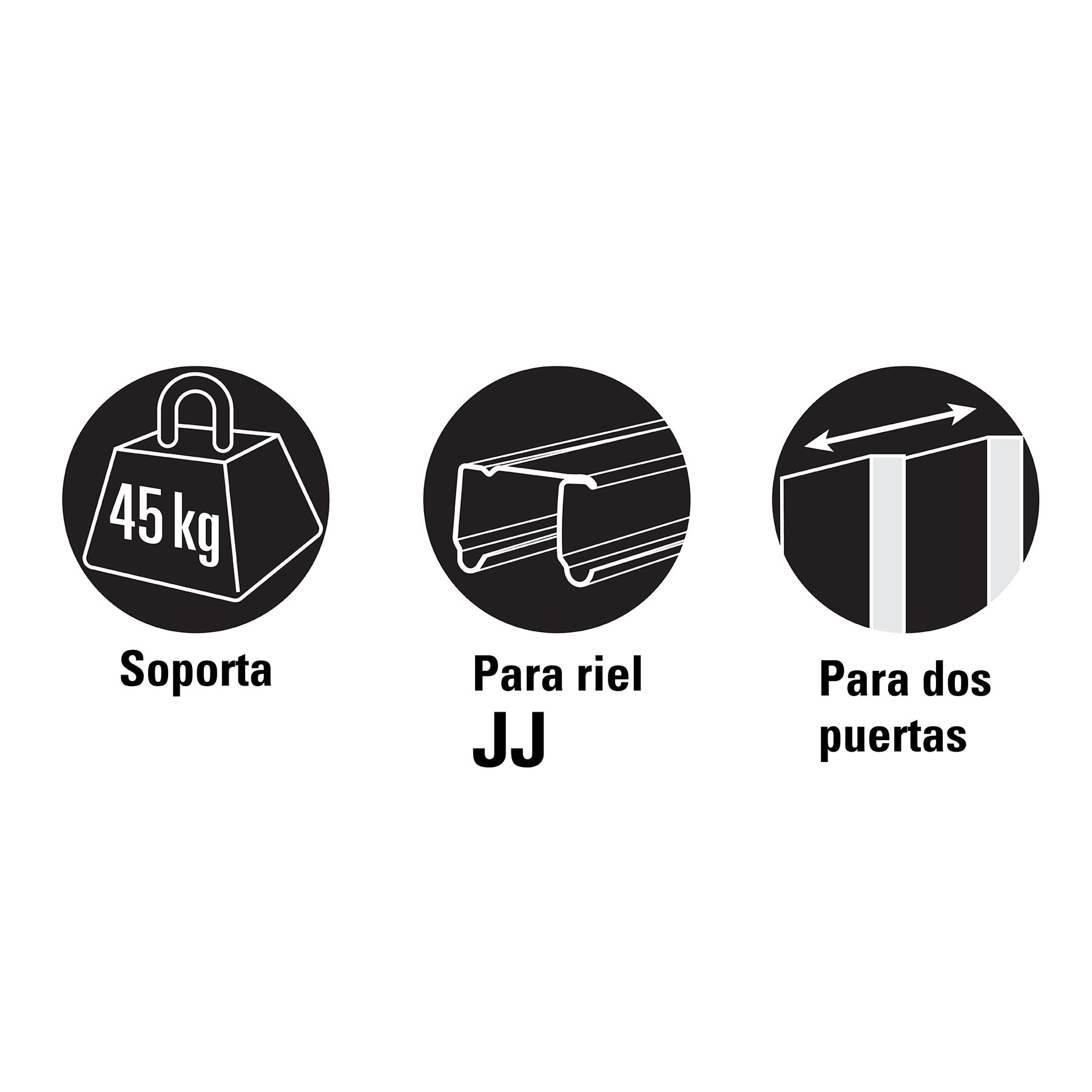 Sistema corredizo doble para riel superior de clóset, HERMEX - Imagen 3