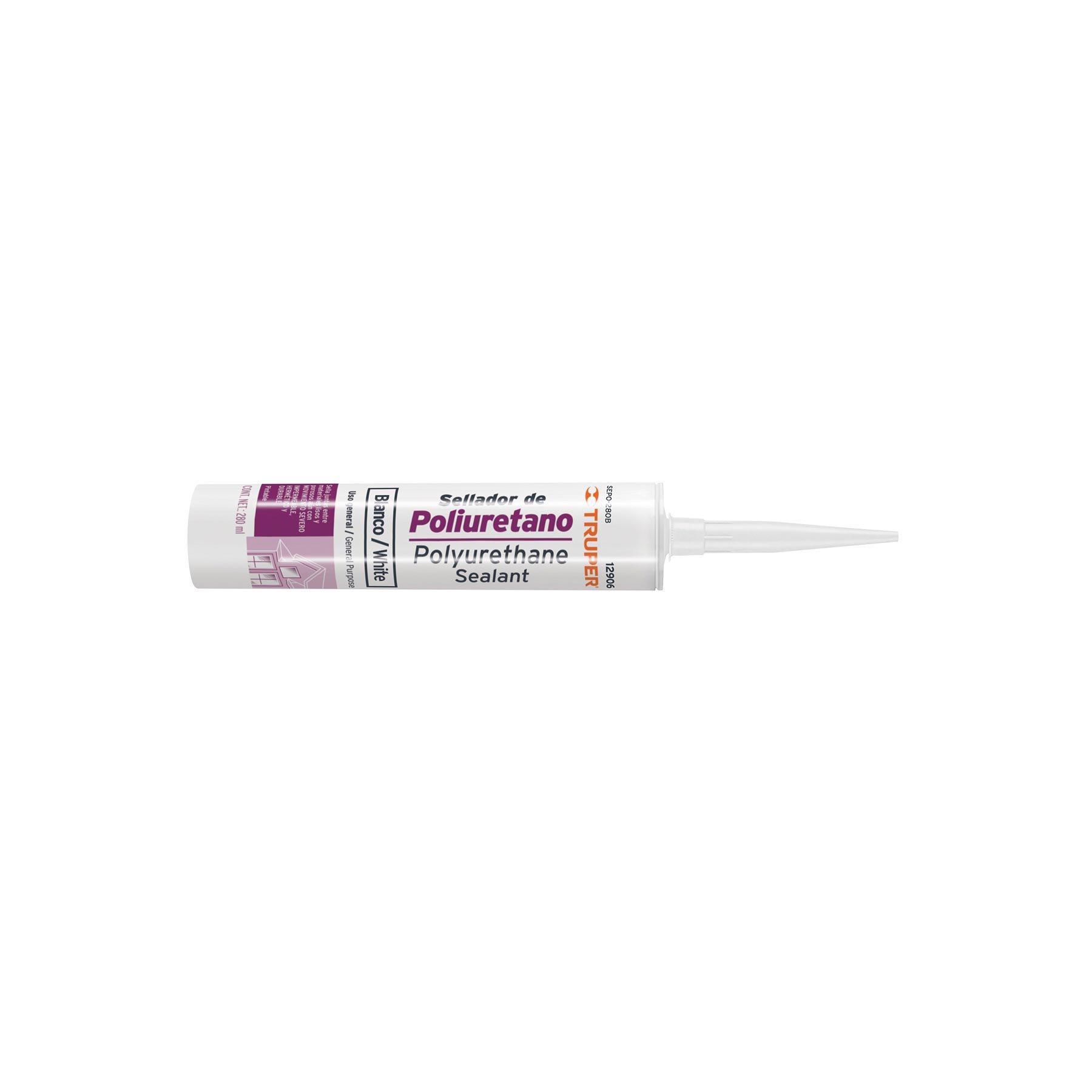 Sellador de poliuretano de 280 ml, blanco, TRUPER - Imagen 2