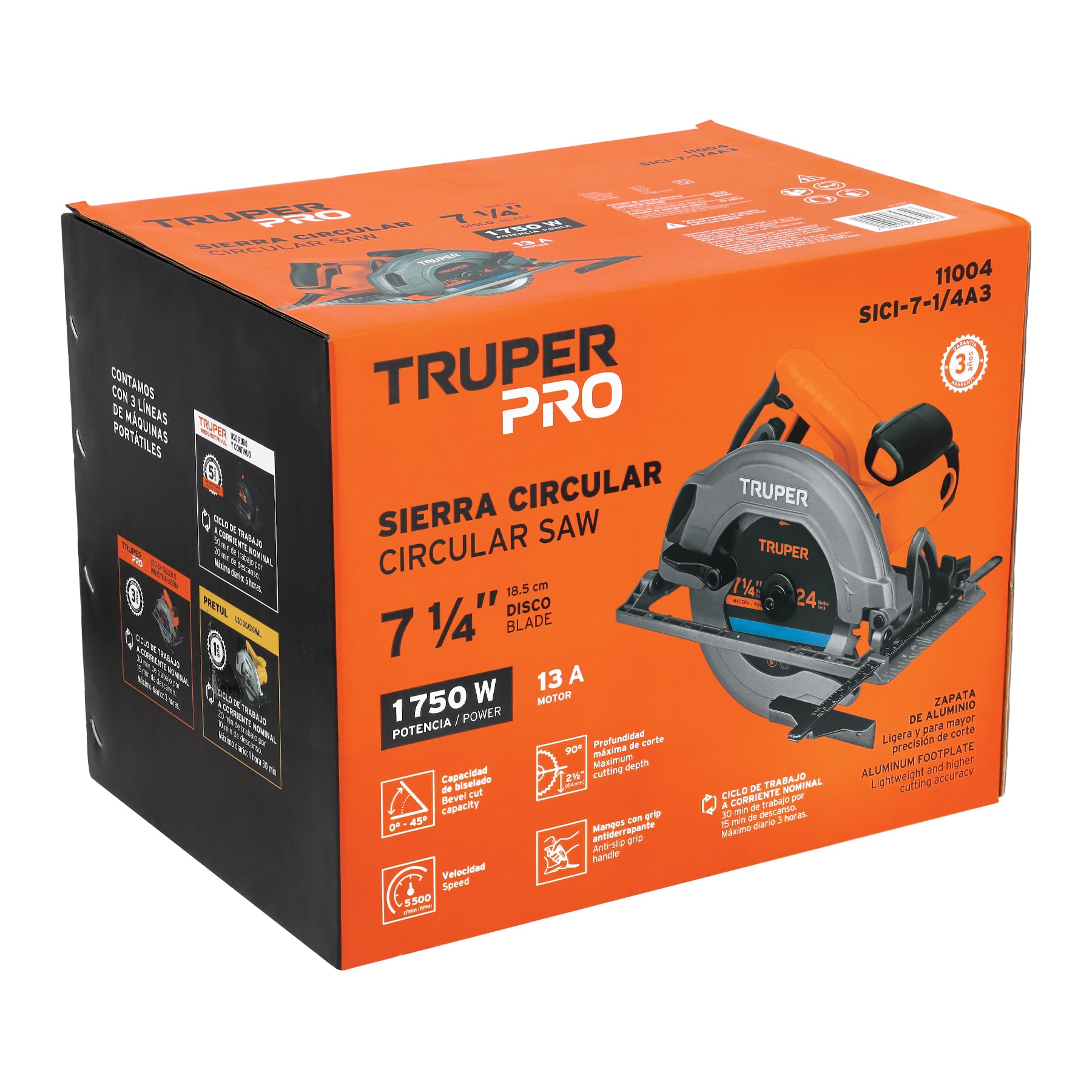 Sierra circular 7-1/4', 1750W, TRUPER PRO - Imagen 4