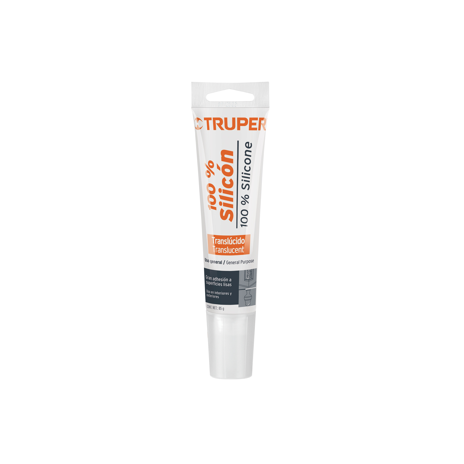 Sellador transparente 100% silicón de 85 g, TRUPER - Imagen 2