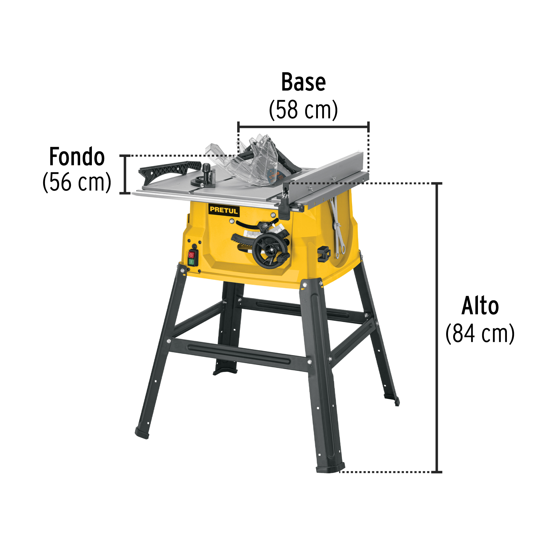 Sierra de mesa 10', 2-1/2 HP (1900 W), con base, PRETUL - Imagen 4