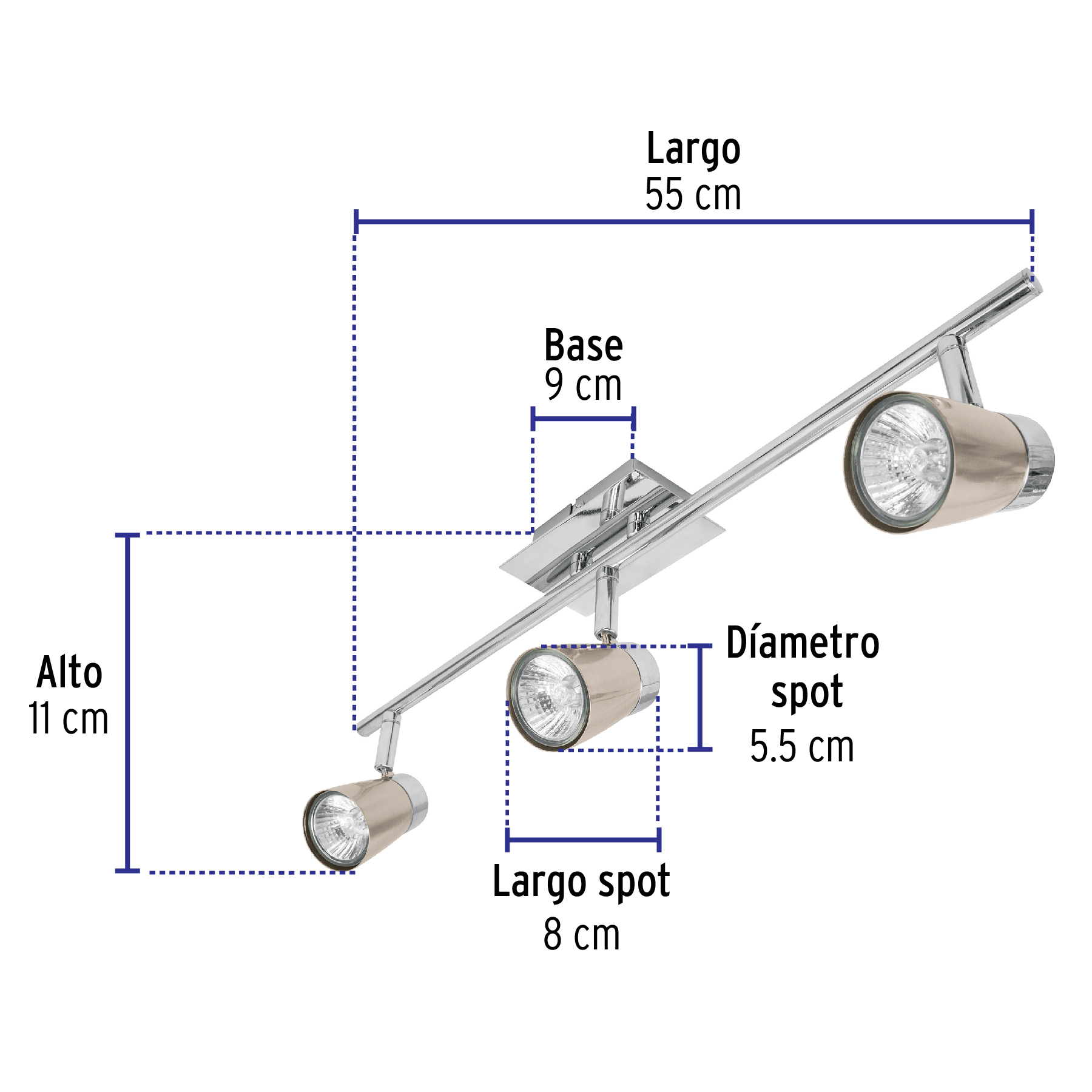 Luminario de sobreponer con 3 spots base GU10, VOLTECK - Imagen 4