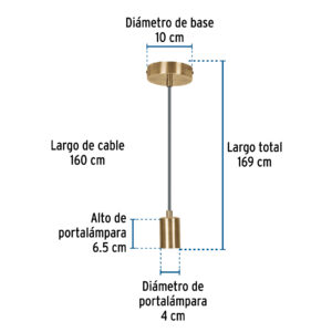 Socket colgante metálico, hierro antiguo, VOLTECK - Imagen 4
