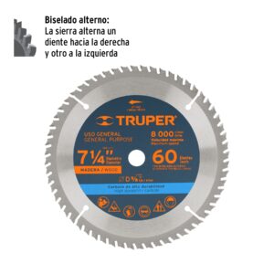Disco sierra 7- 1/4' para madera, 60 dientes centro 5/8' - Imagen 3