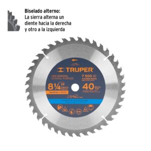 Disco sierra 8-1/4' para madera, 40 dientes centro 5/8' - Imagen 3
