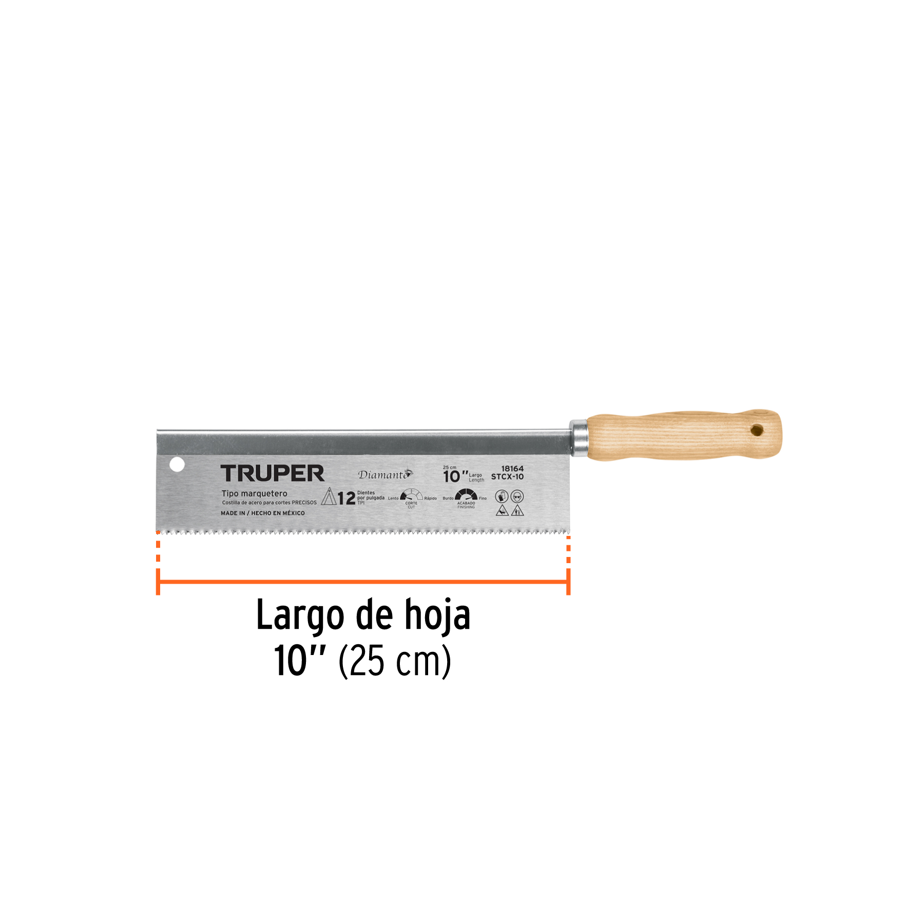 Serrucho tipo marquetero 10', 12 DPP, TRUPER - Imagen 4