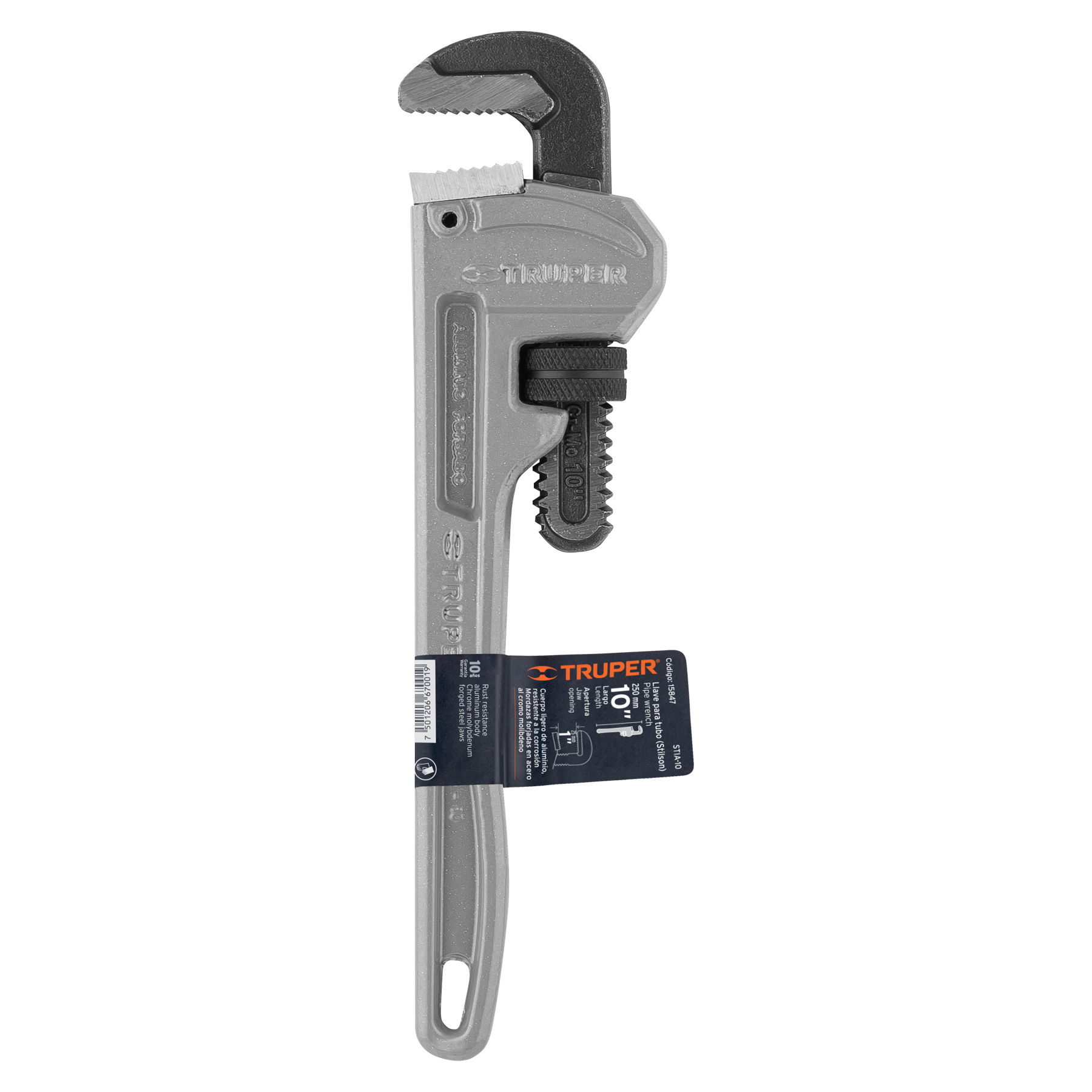 Llave stilson 10' cuerpo de aluminio, TRUPER - Imagen 5