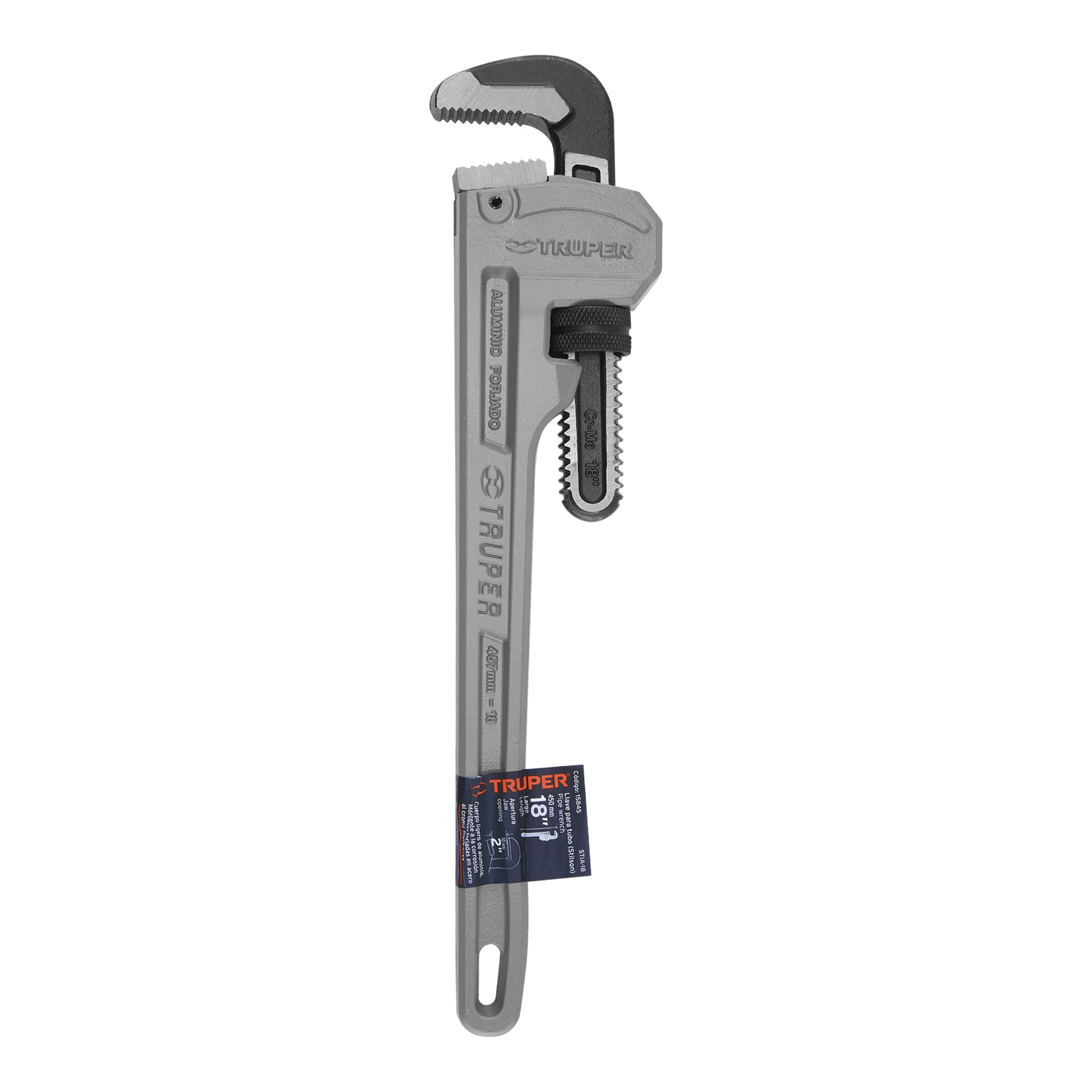 Llave stilson 18' cuerpo de aluminio, TRUPER - Imagen 5