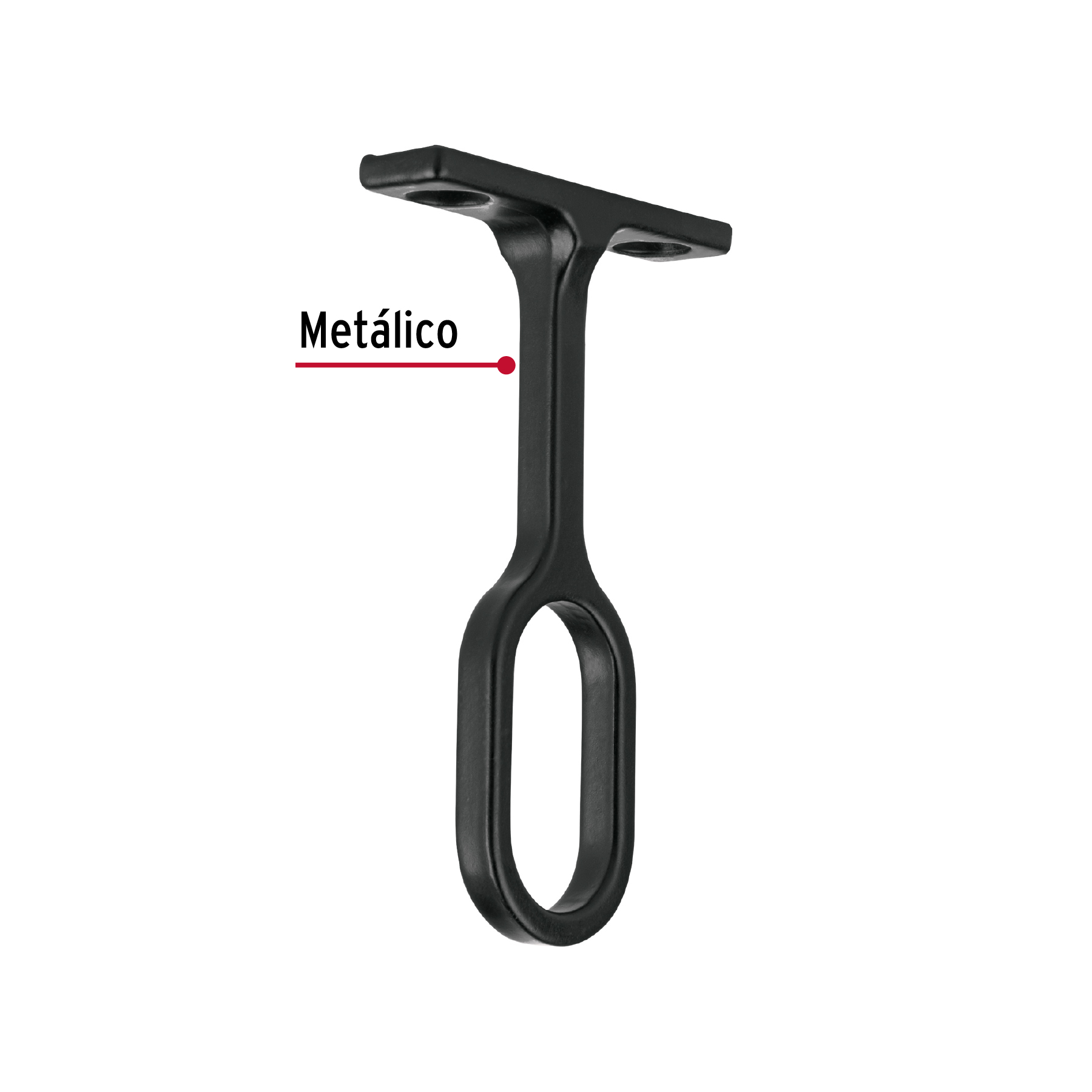 Soporte negro para tubo ovalado de closet, HERMEX - Imagen 3