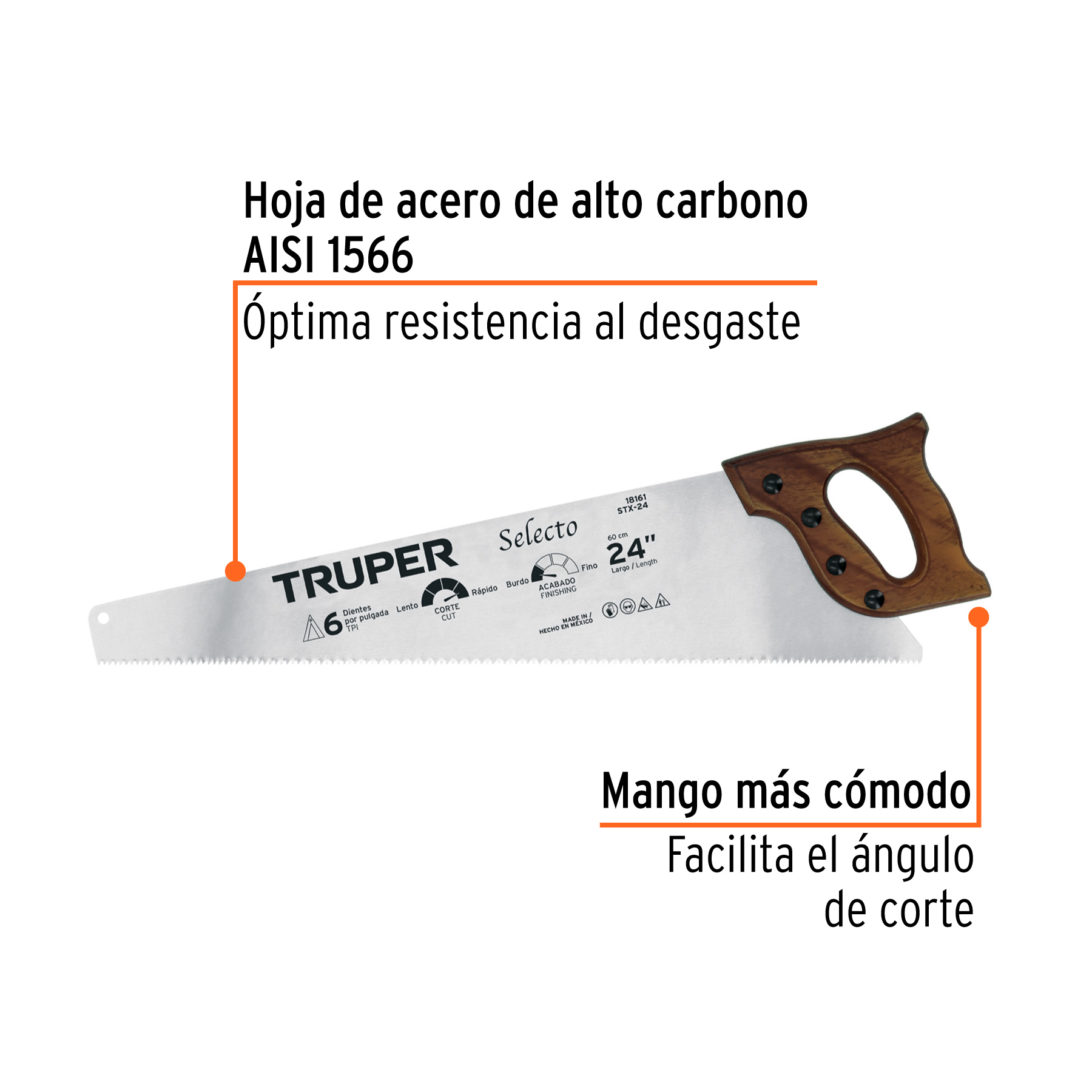 Serrucho 24' Selecto, 6 DPP, TRUPER - Imagen 3