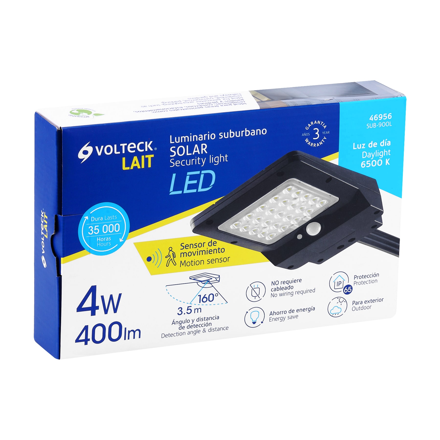 Luminario suburbano solar LED 4 W 6500 K con sensor de luz - Imagen 9