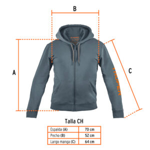 Sudadera gris para caballero, talla CH, TRUPER - Imagen 5