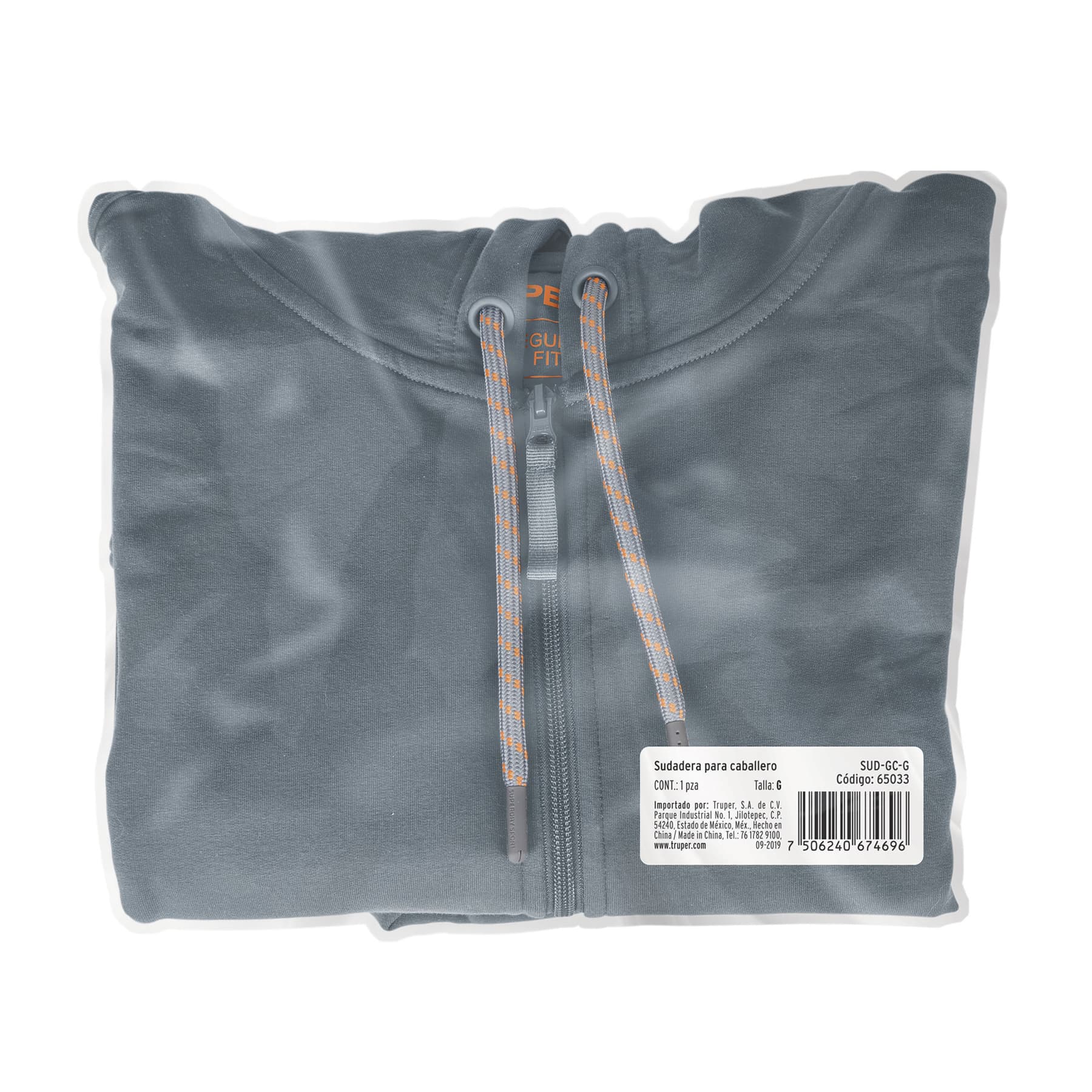 Sudadera gris para caballero, talla G, TRUPER - Imagen 7