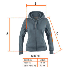 Sudadera gris para dama, talla CH, TRUPER - Imagen 5