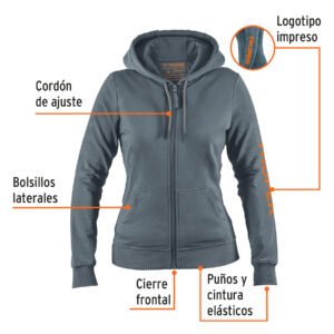 Sudadera gris para dama, talla M, TRUPER - Imagen 4