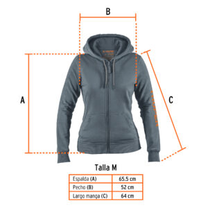 Sudadera gris para dama, talla M, TRUPER - Imagen 5