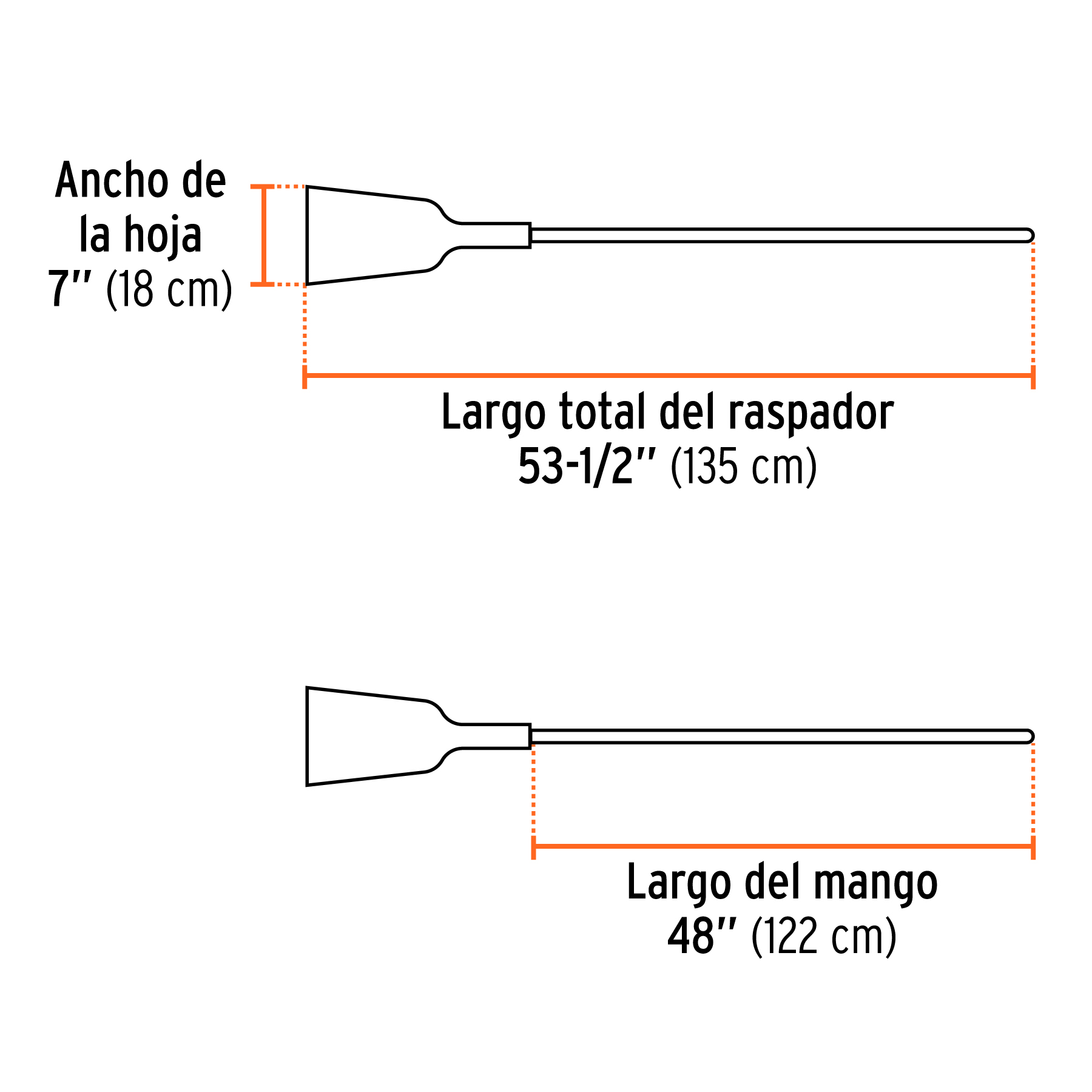Raspador forjado de 7', mango de 48', TRUPER - Imagen 4
