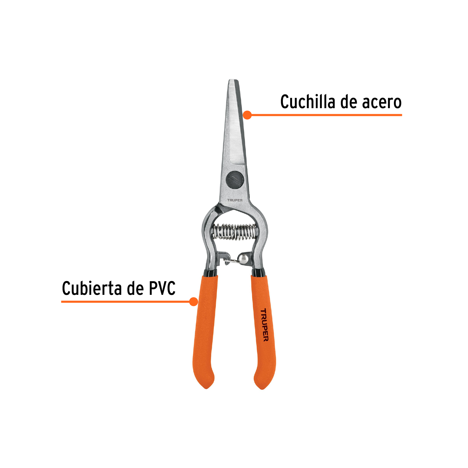 Tijera forjada para poda 8', curva, corte de uva, TRUPER - Imagen 3
