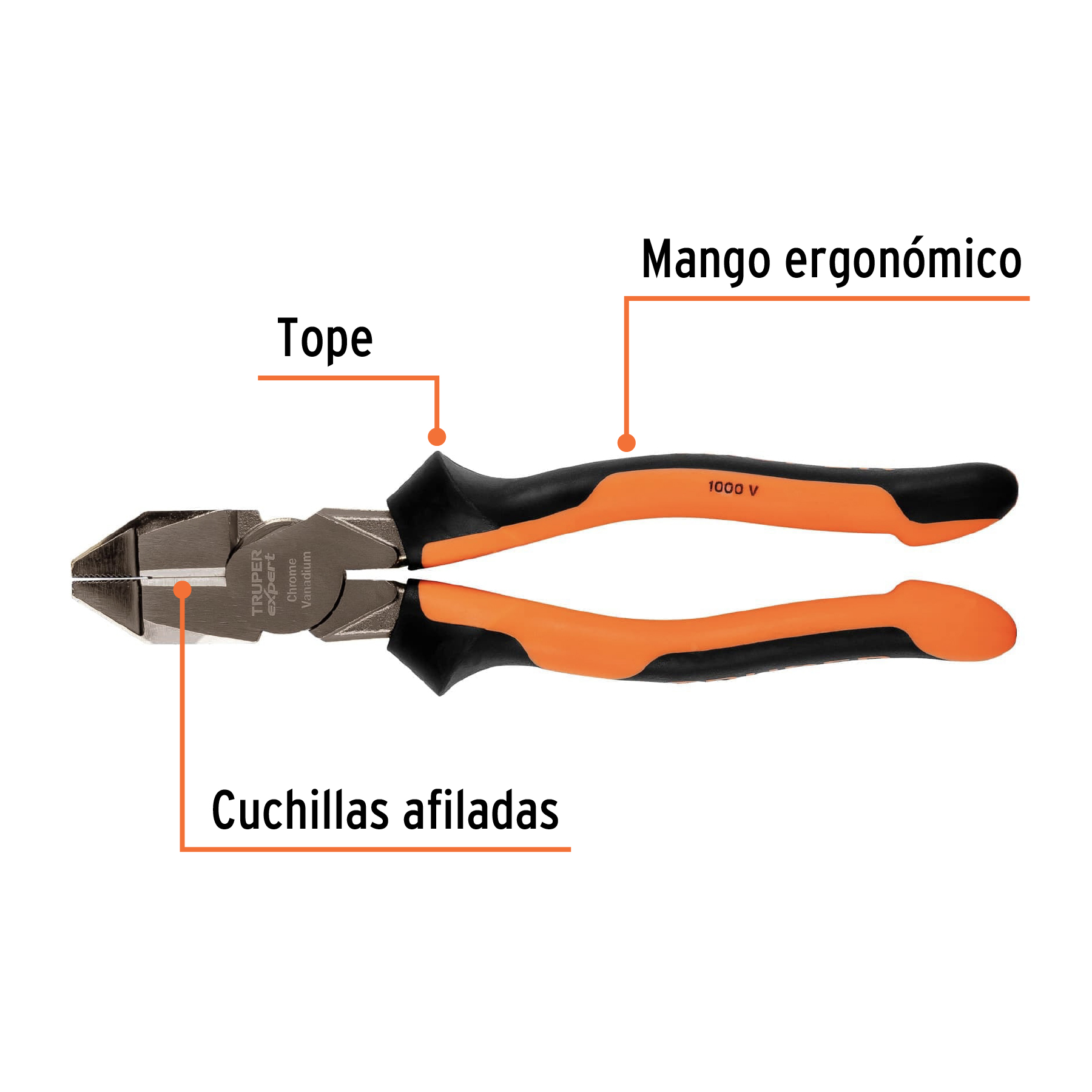 Pinza electricista 9' uso rudo, alta palanca, Comfort Grip - Imagen 3