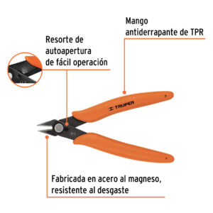 Pinza 5' de corte para electrónica, TRUPER - Imagen 3
