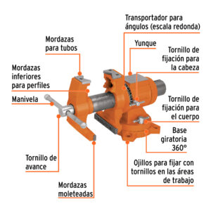 Tornillo de banco 5' multipropósito de hierro dúctil, TRUPER - Imagen 3