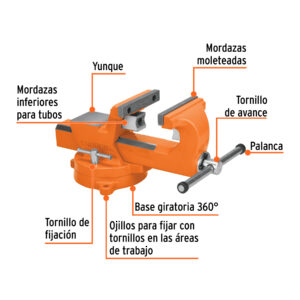 Tornillo de banco 6' industrial de hierro dúctil, EXPERT - Imagen 3