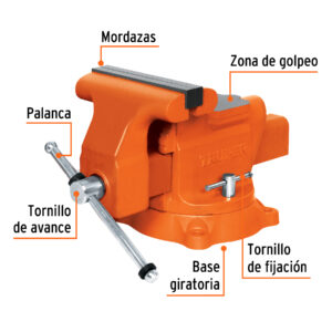 Tornillo de banco 8' uso industrial de hierro nodular - Imagen 4