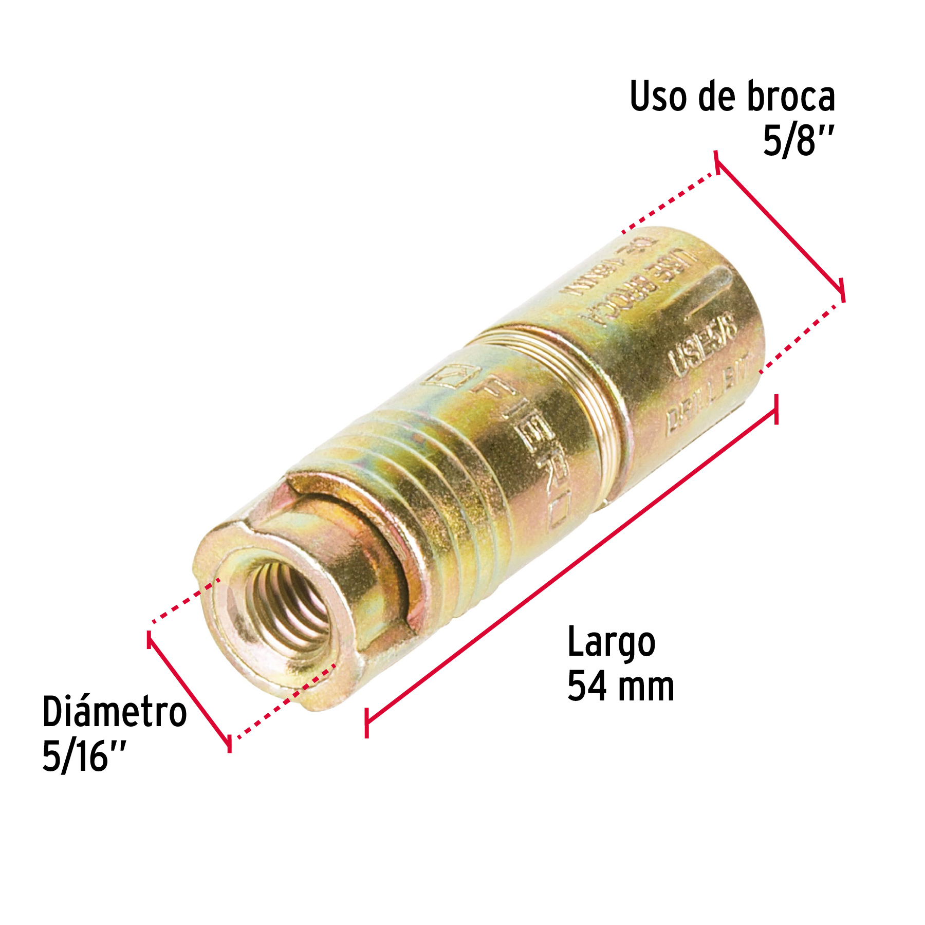 Bolsa con 4 taquetes expansivos de 5/16' sin tornillo, FIERO - Imagen 4