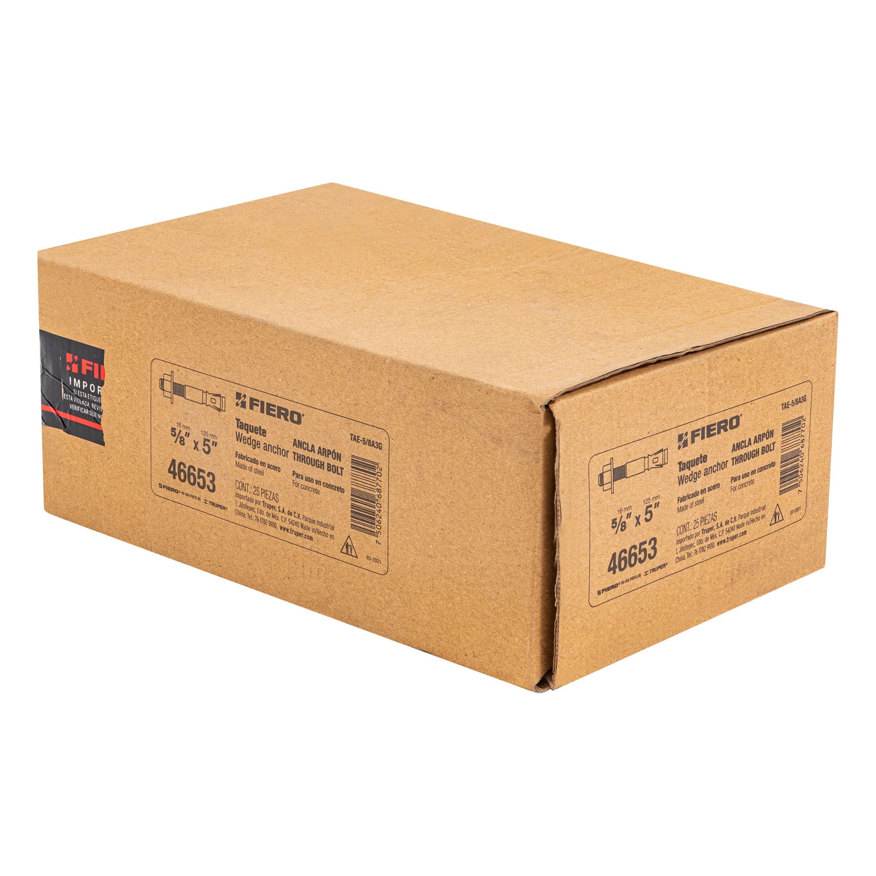 Caja con 25 taquetes arpón de 5/8' x 5', FIERO - Imagen 5