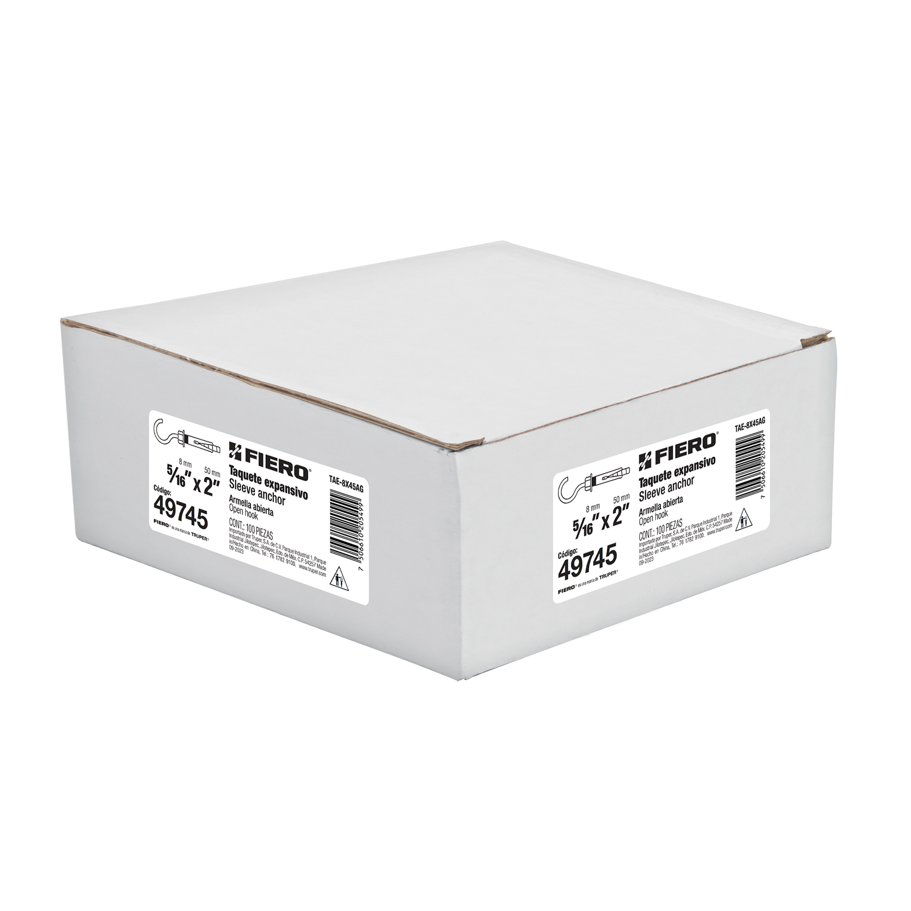 Caja con 100 taquetes expansivos 8x50 mm con armella abierta - Imagen 5
